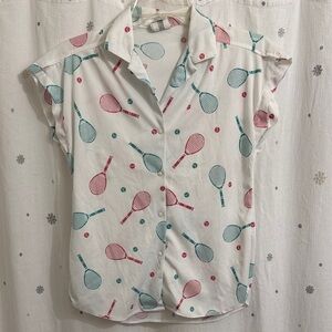 Vintage Tennis Print Shirt